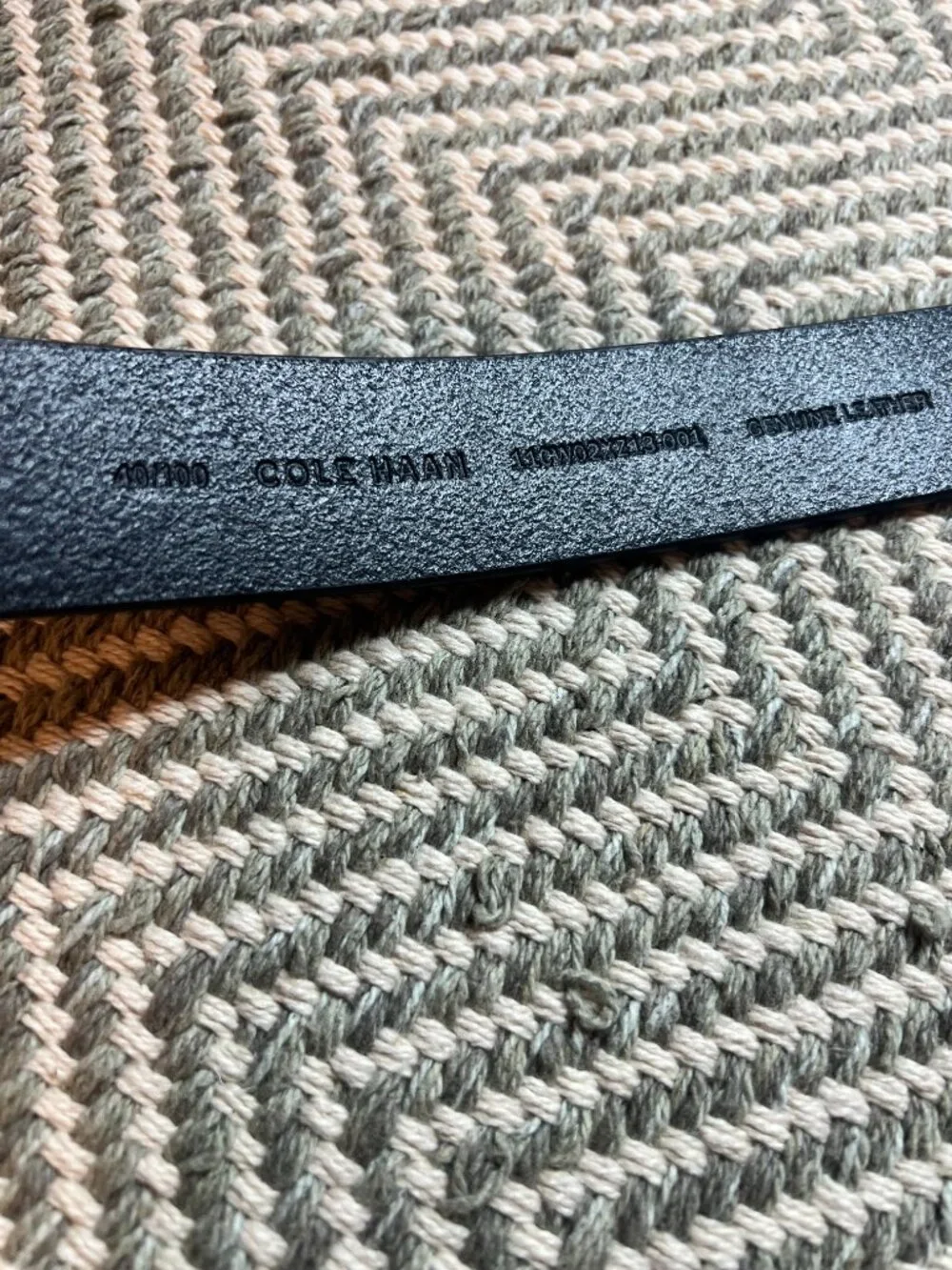 Cole Haan‎ Men's Black Genuine Leather Belt 40/100 Silver Keeper Buckle Dress